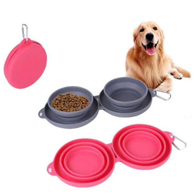 Double Bowl Pet Feeding Bowl Pets Supplies Dog Cat Bowls