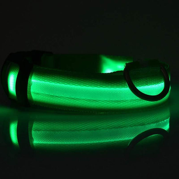 Nylon LED Pet Dog Luminous Collar Night Safety Flashing Glow