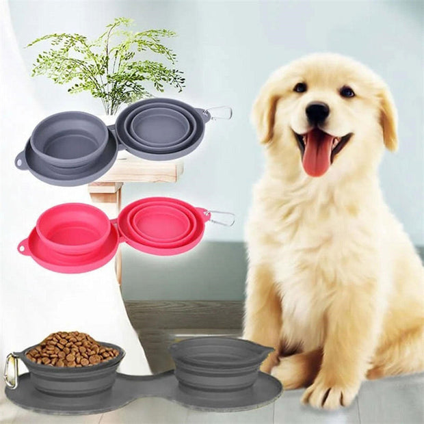 Double Bowl Pet Feeding Bowl Pets Supplies Dog Cat Bowls