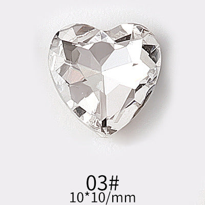 Manicure Diamond Accessories Heart Water Drops