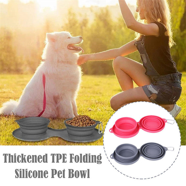 Double Bowl Pet Feeding Bowl Pets Supplies Dog Cat Bowls